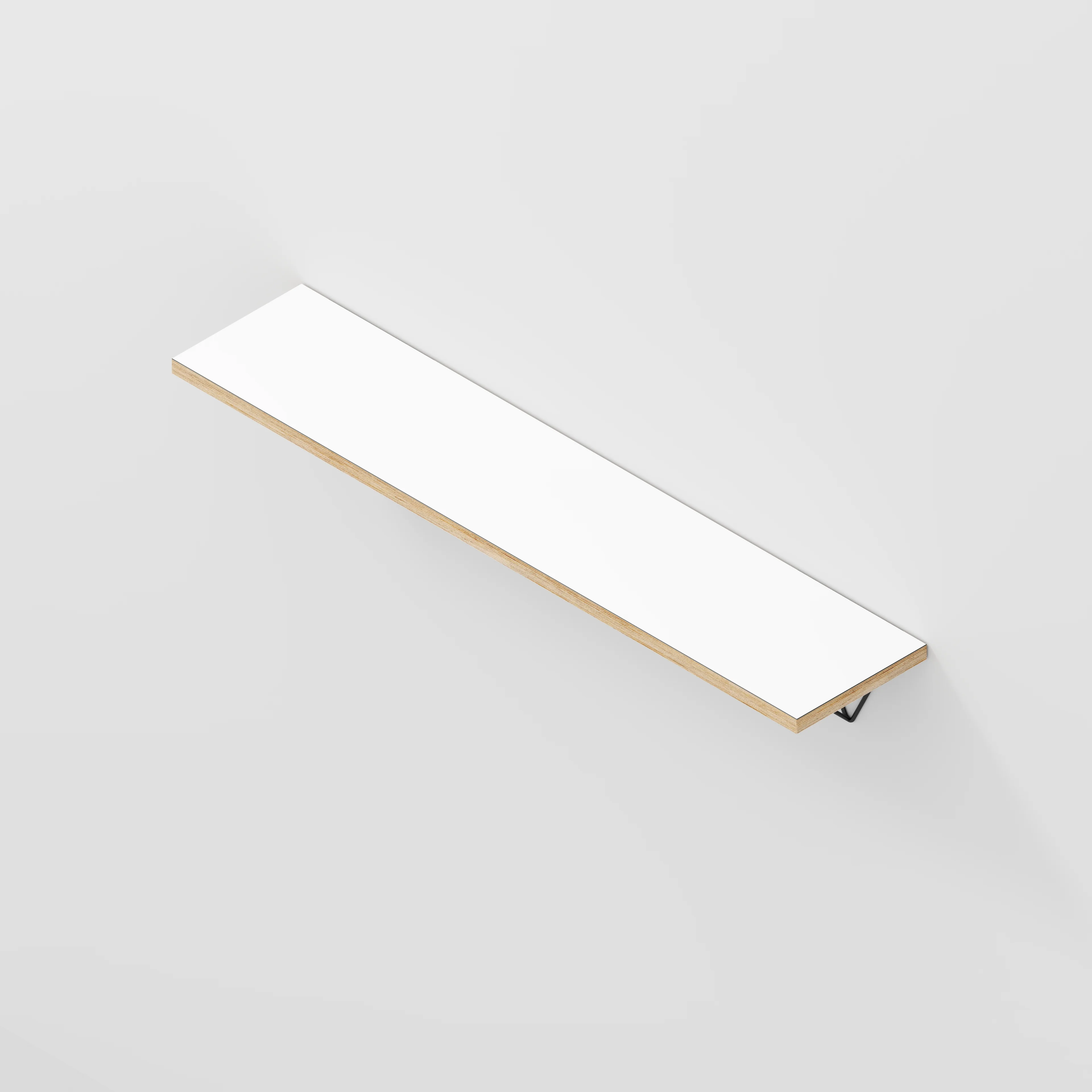 Plywood Wall Shelf with Prism Brackets - Formica White - 1200(w) x 250(d) - Image 4