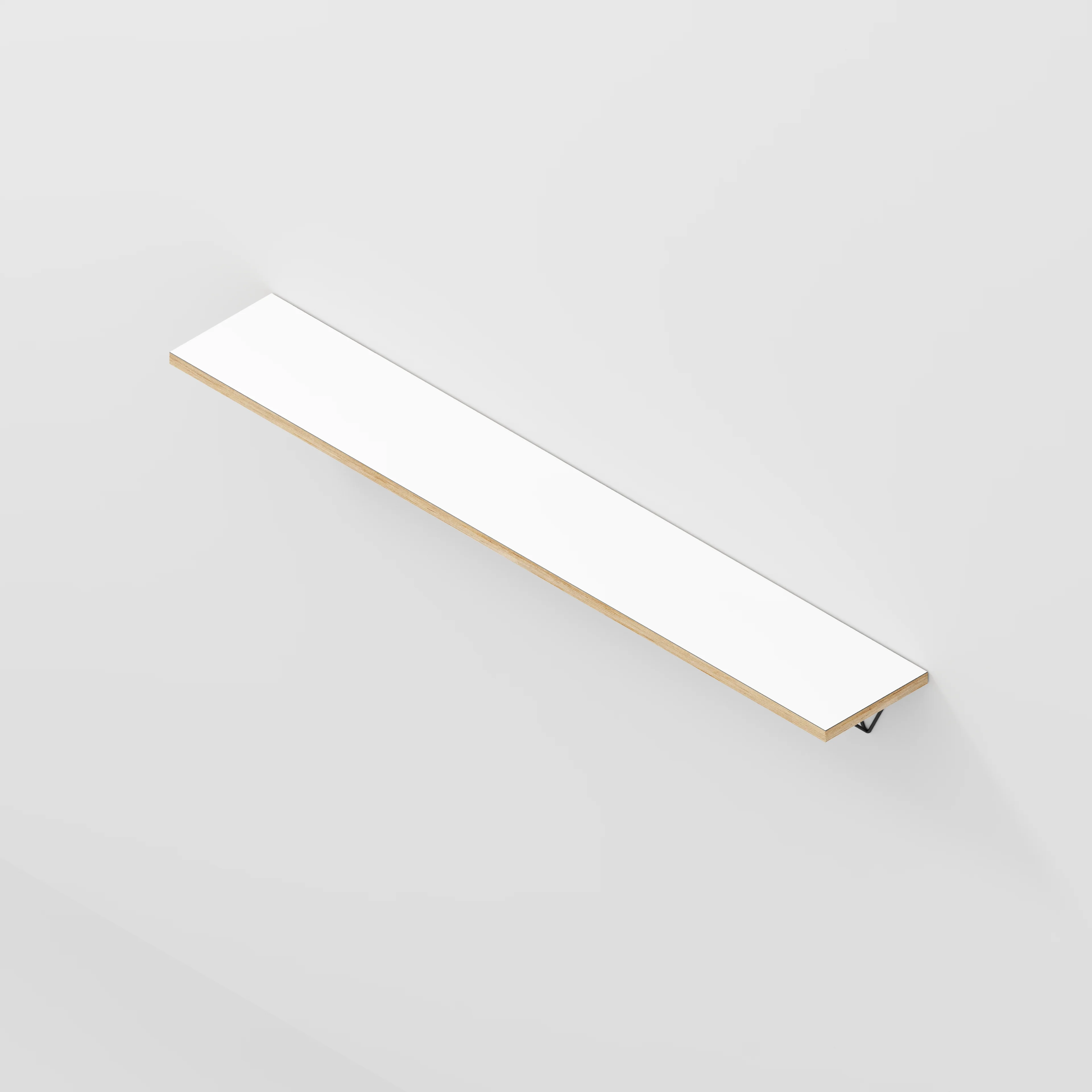 Plywood Wall Shelf with Prism Brackets - Formica White - 1600(w) x 250(d) - Image 4