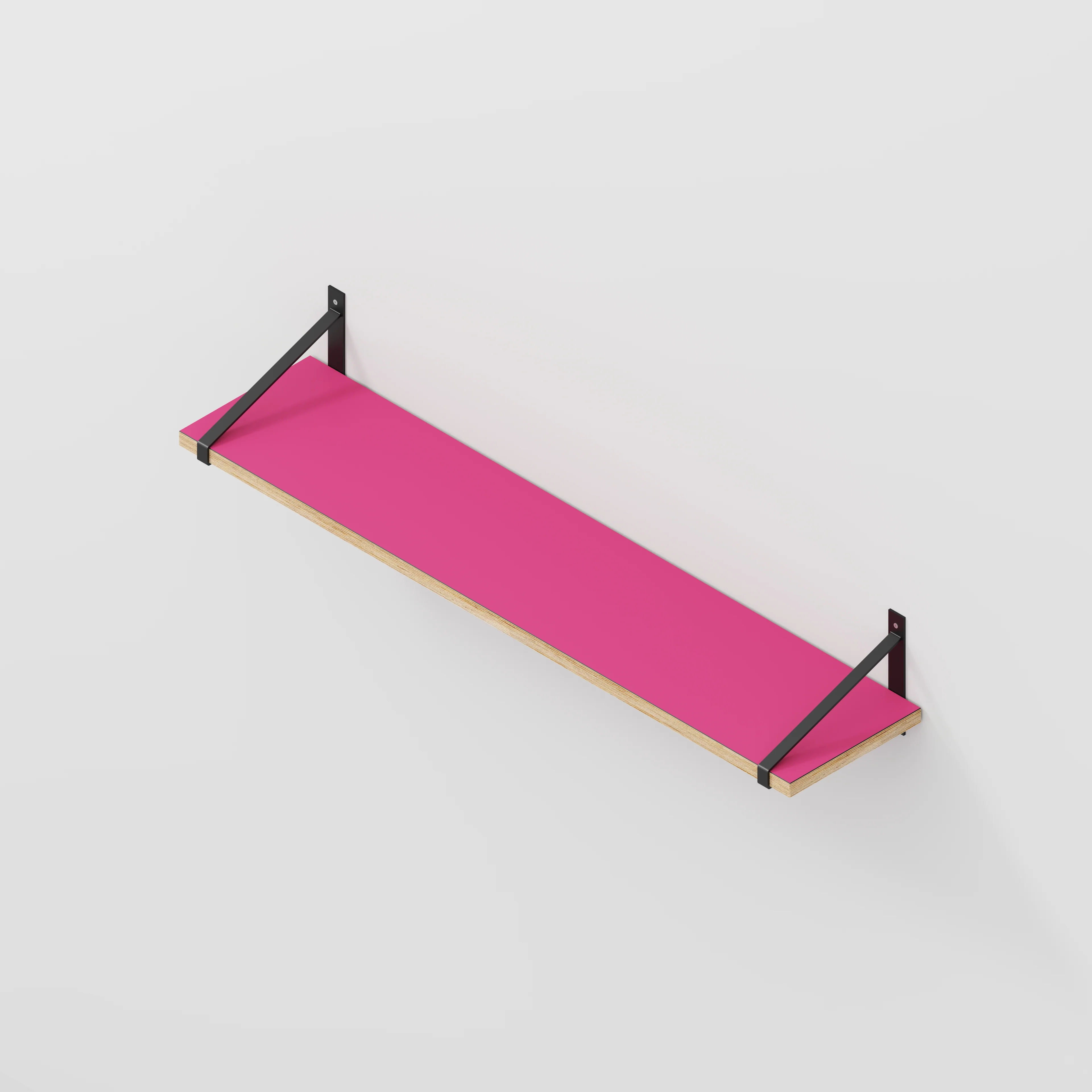 Plywood Wall Shelf with Suspense Brackets - Formica Juicy Pink - 1200(w) x 260(d) - Image 5