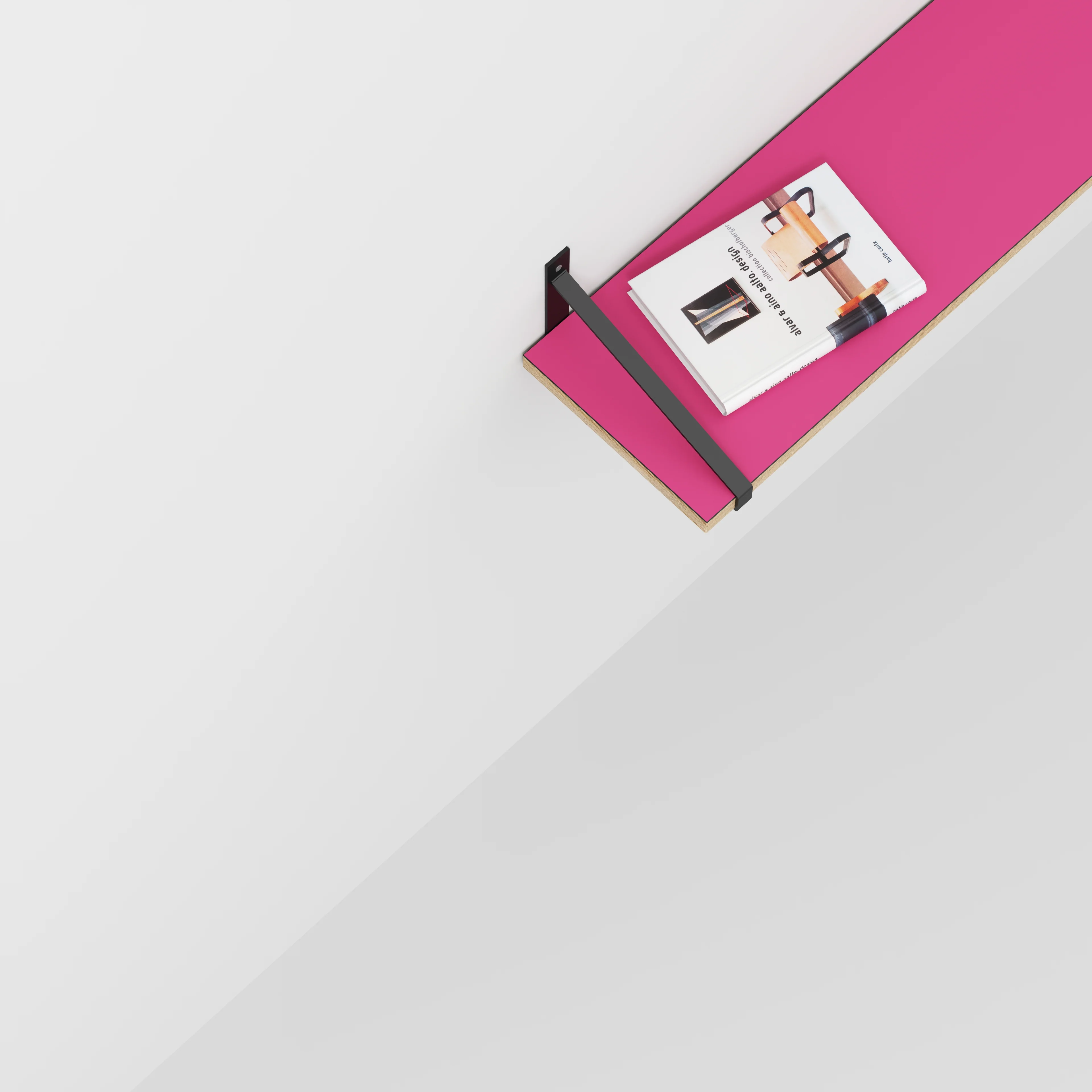 Plywood Wall Shelf with Suspense Brackets - Formica Juicy Pink - 1600(w) x 260(d) - Image 3