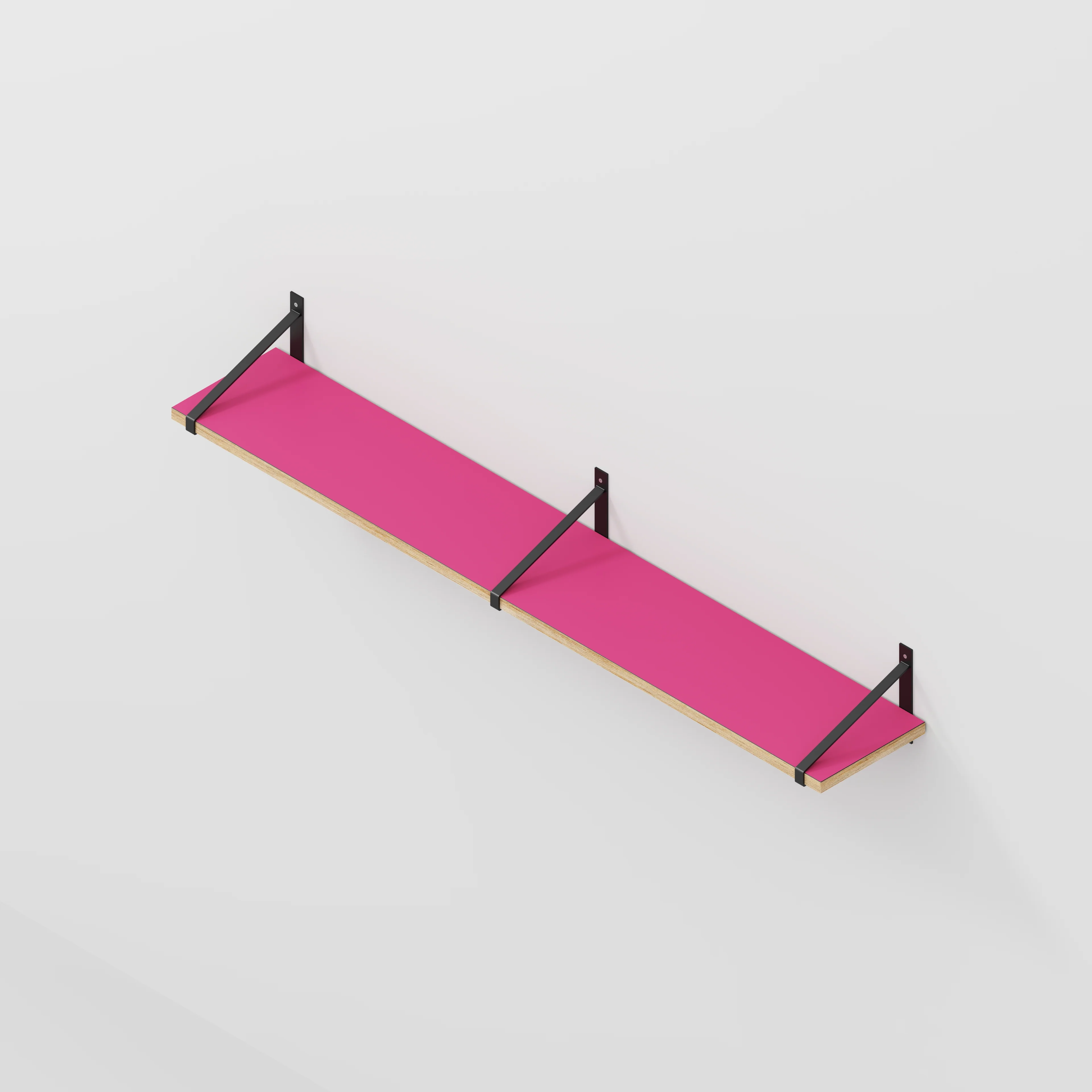 Plywood Wall Shelf with Suspense Brackets - Formica Juicy Pink - 1600(w) x 260(d) - Image 5