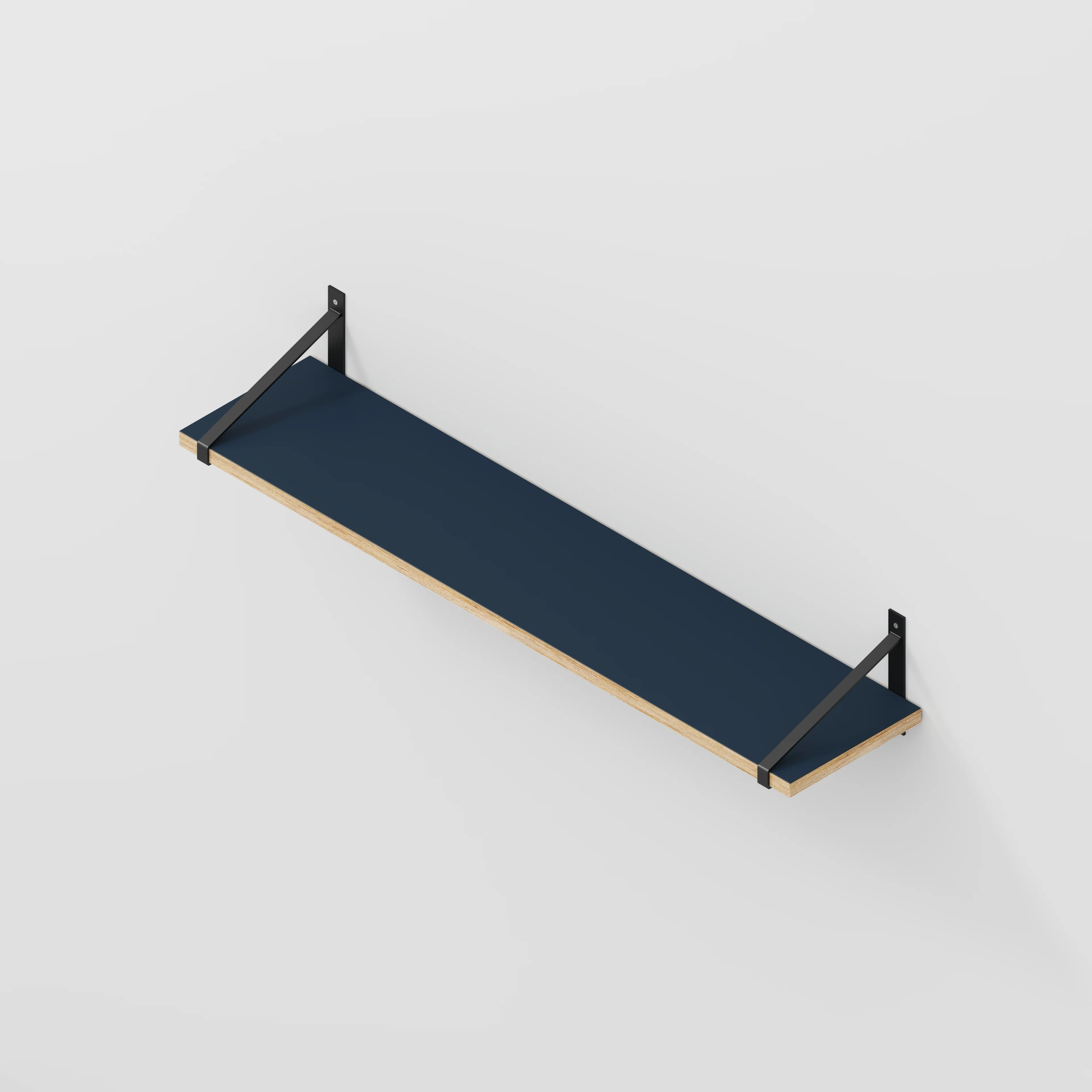 Plywood Wall Shelf with Suspense Brackets - Formica Night Sea Blue - 1200(w) x 260(d) - Image 5