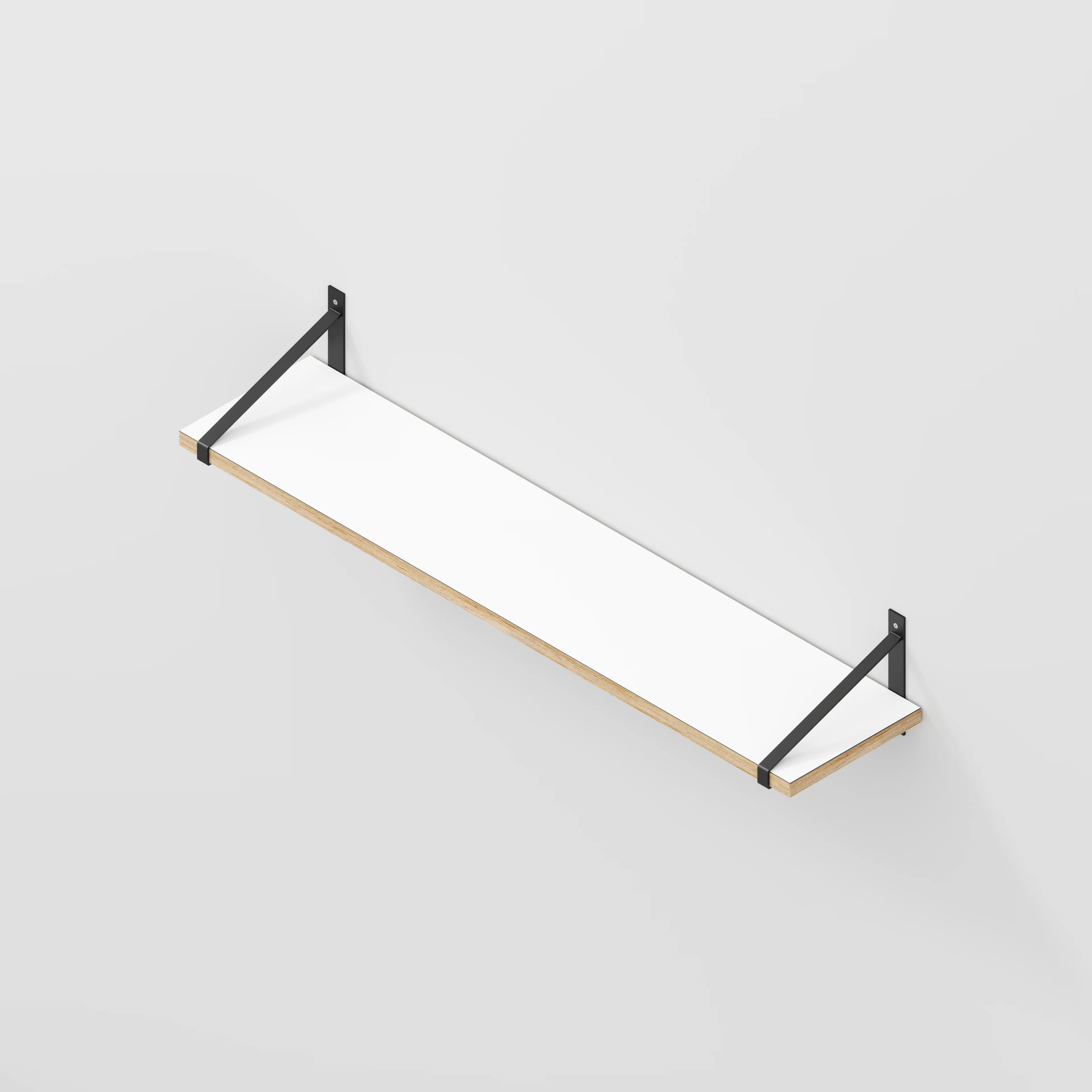 Plywood Wall Shelf with Suspense Brackets - Formica White - 1200(w) x 260(d) - Image 5