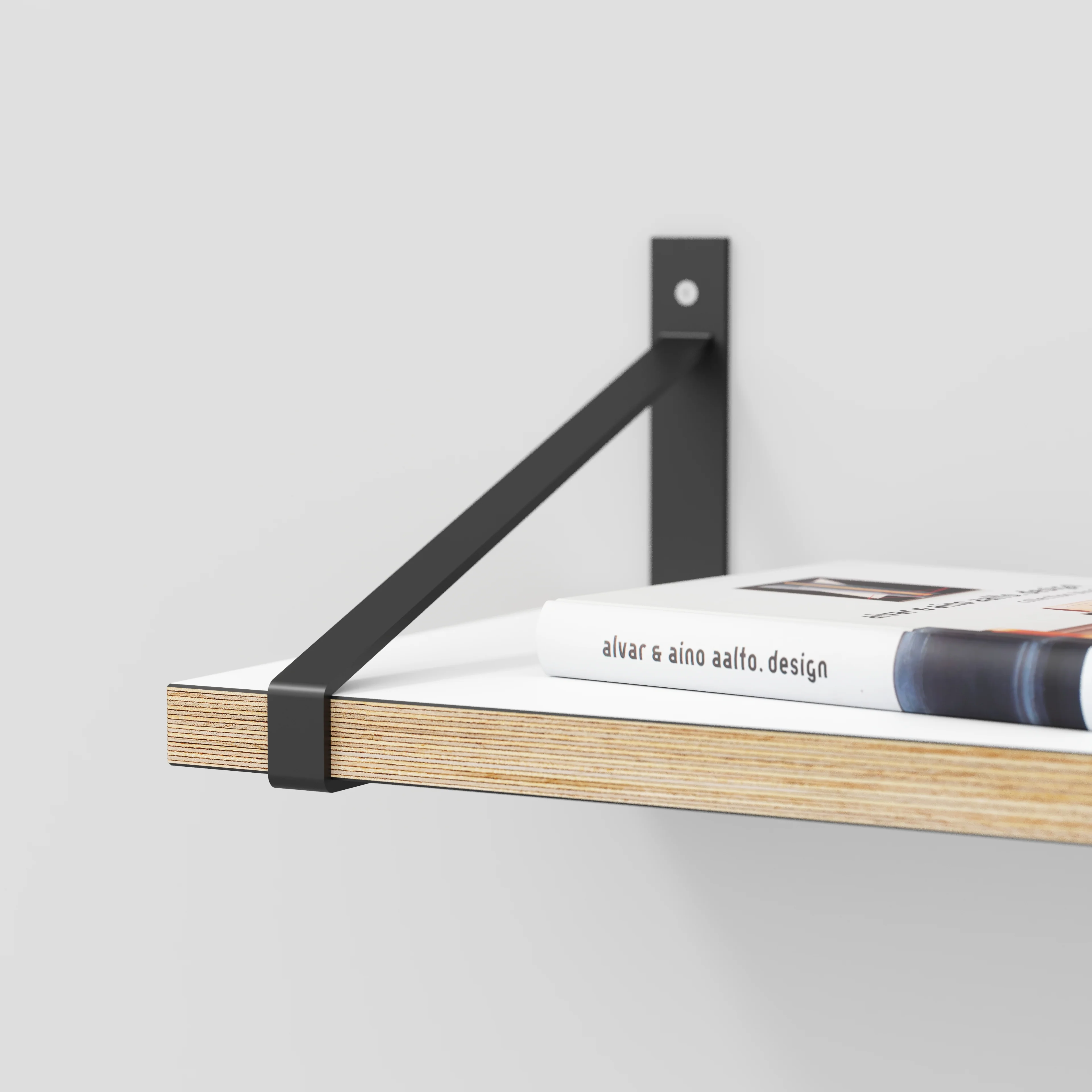 Plywood Wall Shelf with Suspense Brackets - Formica White - 1600(w) x 260(d) - Image 4