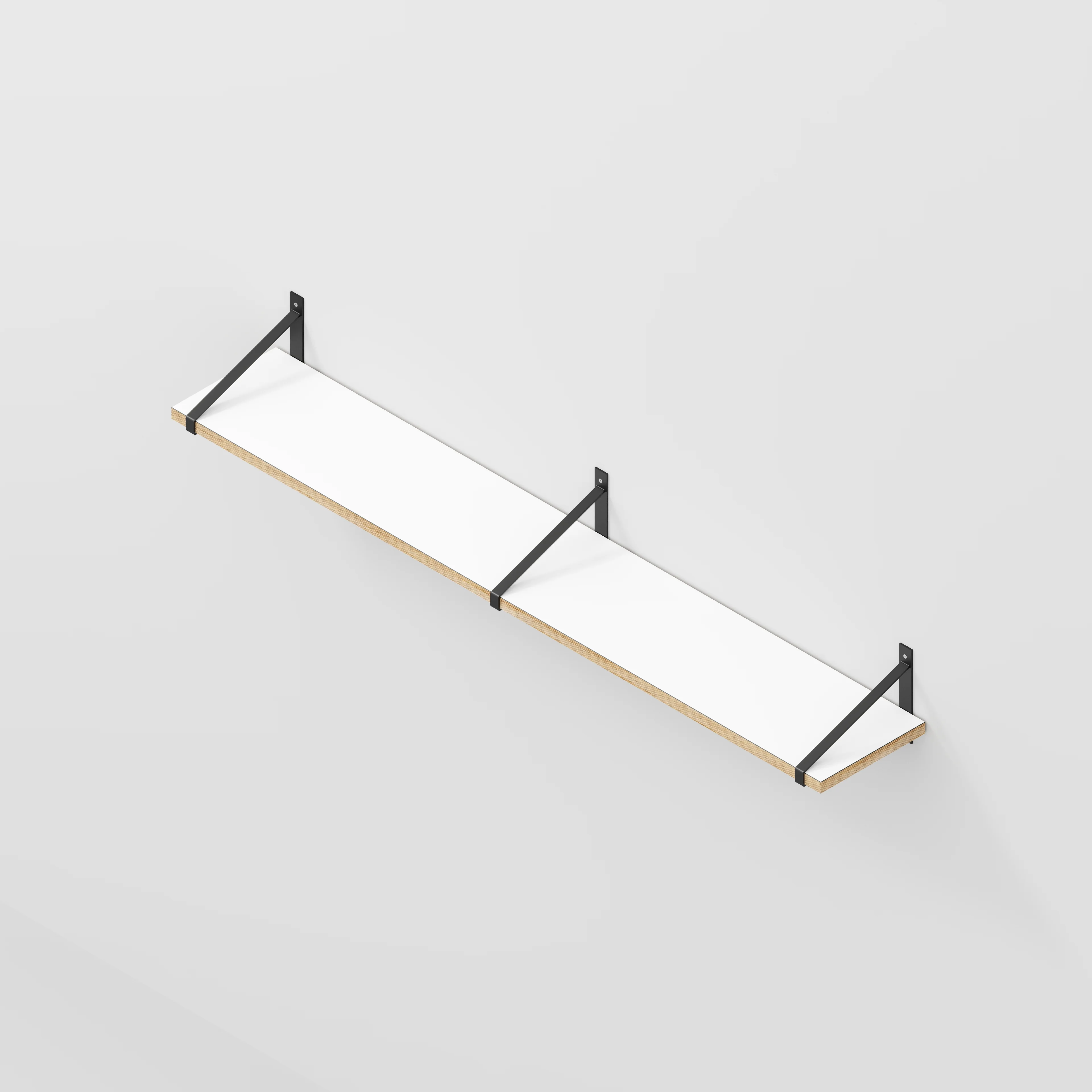 Plywood Wall Shelf with Suspense Brackets - Formica White - 1600(w) x 260(d) - Image 5